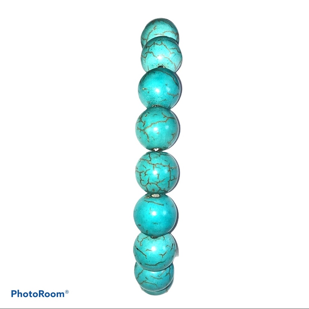 Gold Rhinestone Crystal Turquoise Blue Bracelet - Picture 10 of 10